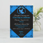 Birthday Blue Uitnodiging tot politieagent van de (Staand voorkant)