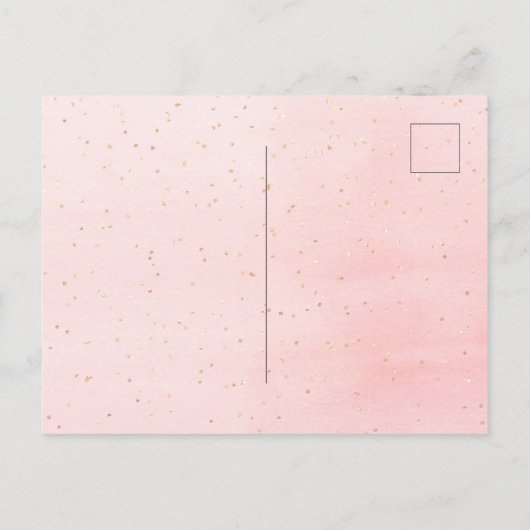 Birthday blush goudballonnen uitnodiging briefkaart (Achterkant)