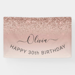 Birthday Blush Pink Rose Gold Glitter Girly Spandoek