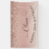 Birthday Blush Pink Rose Gold Glitter Girly Spandoek (Verticaal)