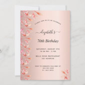 Birthday blush roos gold florals kaart (Voorkant)