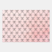 Birthday blush roze goudnaamscript inpakpapier vel (Voorkant)