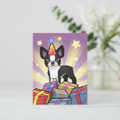 Birthday Boston Terrier Briefkaart (Staand voorkant)