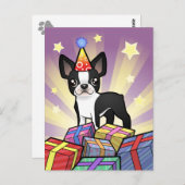 Birthday Boston Terrier Briefkaart (Voorkant / Achterkant)