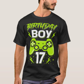 Birthday Boy 17 Video Game Controller Gamer 17th B T-shirt