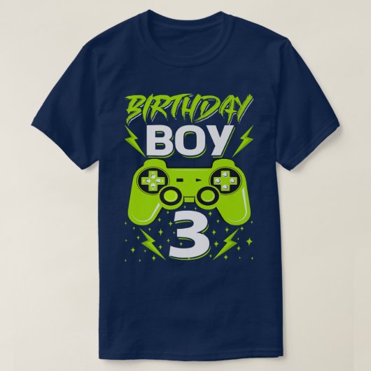 Birthday Boy 3 Video Game Controller Gamer 3rd Bir T-shirt (Design voorkant)