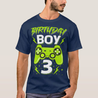 Birthday Boy 3 Video Game Controller Gamer 3rd Bir T-shirt