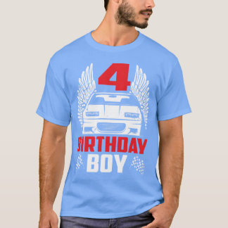 Birthday Boy 4wo Race Car 4th Birthday Racing frie T-shirt