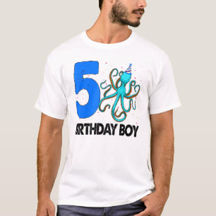 Birthday Boy 5 S Octopus Love T-shirt