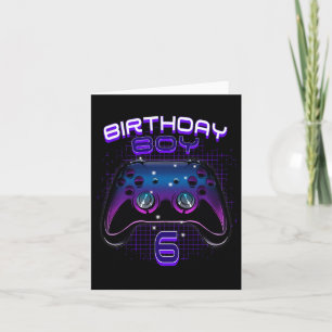 Birthday Boy 6 Video Game Controller Gamer 6th Bir Kaart