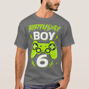 Birthday Boy 6 Video Game Controller Gamer 6th Bir T-shirt