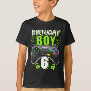 Birthday Boy 6 Video Game Controller Gamer 6th Bir T-shirt
