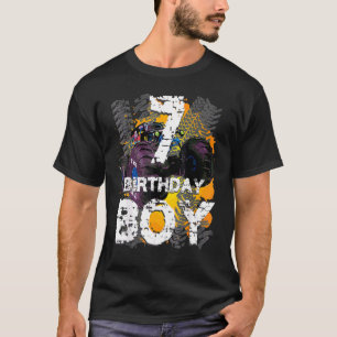 Birthday Boy 7 Years Old Monster Truck Matching Fa T-shirt