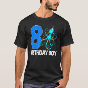 Birthday Boy 8 S Octopus Love T-shirt