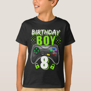 Birthday Boy 8 Video Game Controller Gamer 8th Bir T-shirt