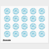 Birthday Boy-blue rubberstempel effect- Ronde Sticker (Vel)