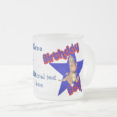 Birthday Boy Cute Dinosaur Personalized Matglas Koffiemok (Voorkant rechts)