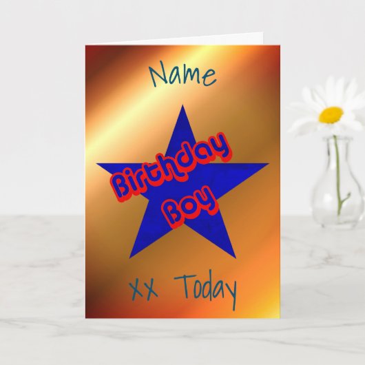 Birthday Boy Cute Personalized Birthday Kaart (Kleine Plant)