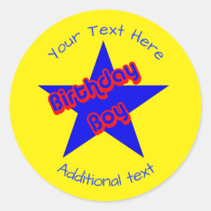 Birthday Boy Cute Personalized Ronde Sticker