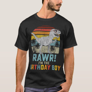 Birthday Boy Dino T Rex Dinosaur boys Matching Fam T-shirt
