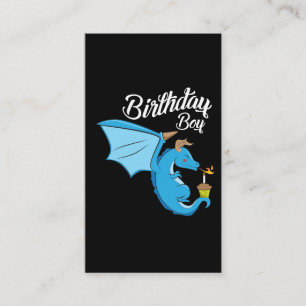 Birthday Boy Dragon Gift Cupcake Candle Fire Visitekaartje