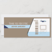 Birthday Boy Flight Ticket nodigt  uit Kaart (Achterkant)