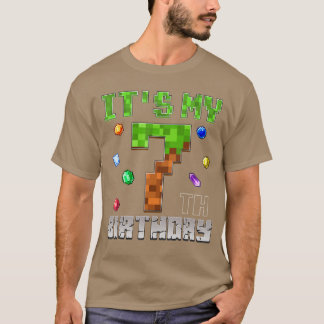Birthday Boy Its My 7th Birthday Video Game Piel f T-shirt