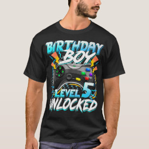 Birthday Boy Level 5 Unlocked Video Game Birthday T-shirt