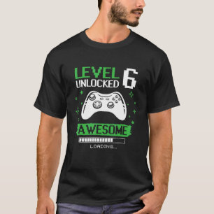 Birthday Boy Level 6 Unlocked Video Game Birthday T-shirt