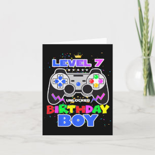 Birthday Boy Level 7 Unlocked Video Game 7th Birth Kaart