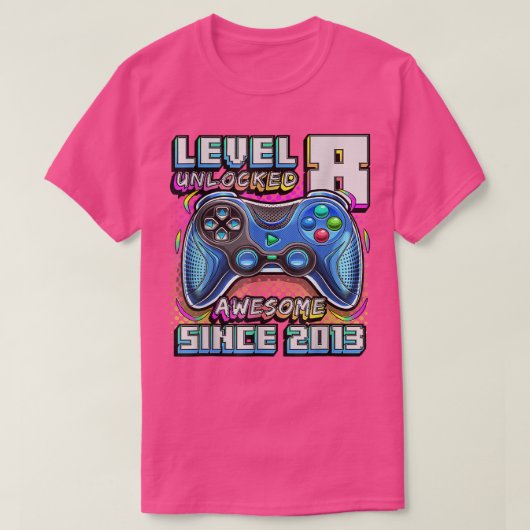 Birthday Boy Level 8 Unlocked Geweldige 2013 Video T-shirt (Design voorkant)