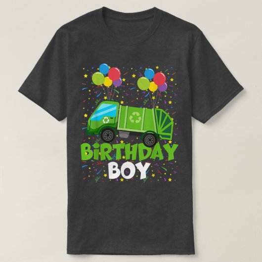 Birthday Boy Matching Garbage Truck Theme Party Ki T-shirt (Design voorkant)