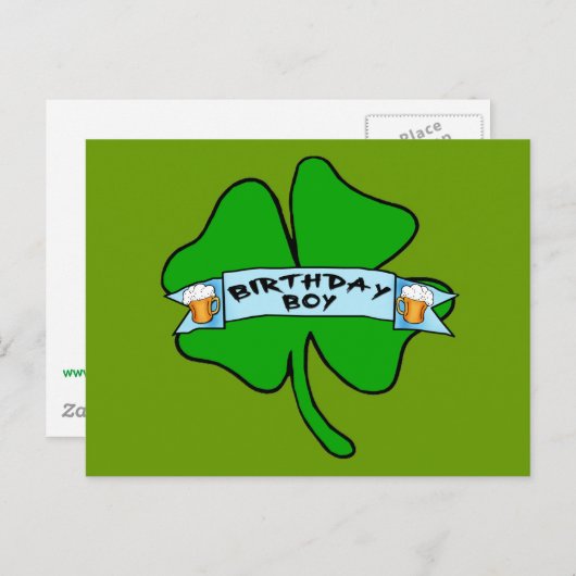 Birthday Boy met Beer Mok T-shirts Briefkaart (Voorkant / Achterkant)