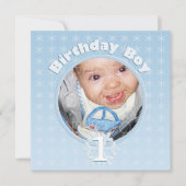 Birthday Boy Photo Winter Onederland Invitation (Devant)