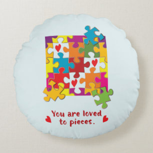 Birthday Boy Puzzle Love to Piecces Rond Kussen