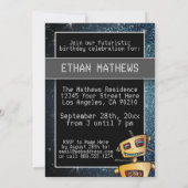 Birthday Boy Robot Comic Book Hero Space SciFi Kaart (Achterkant)