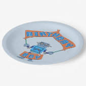 Birthday Boy Robot Papieren Bordje (Gekanteld)