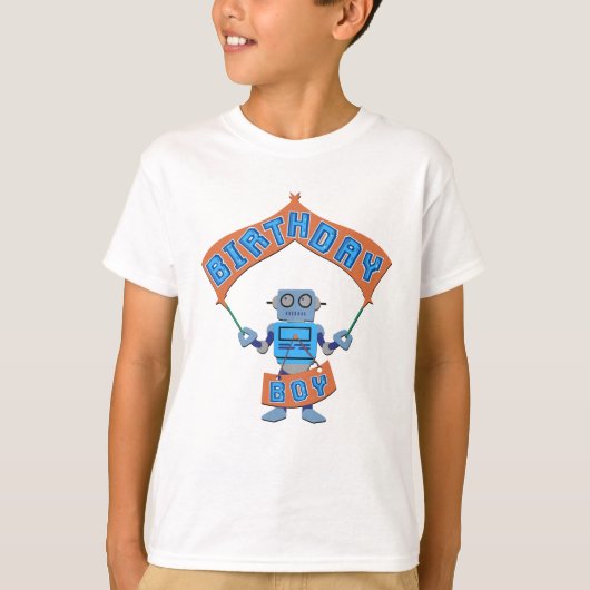 Birthday Boy Robot T-shirt (Voorkant)