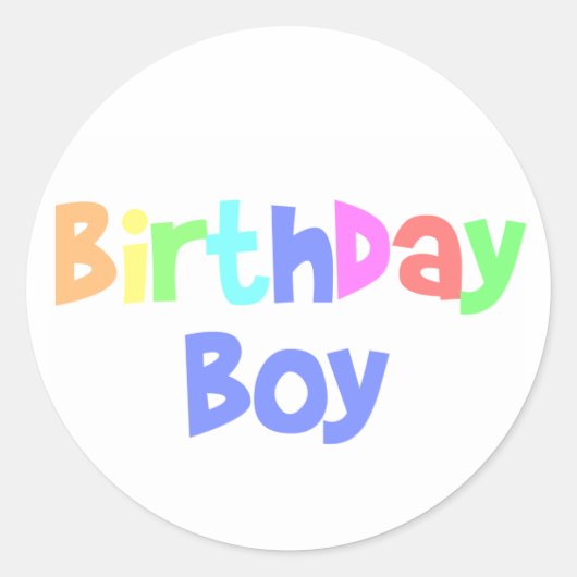 Birthday Boy Ronde Sticker (Voorkant)