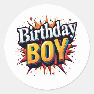 Birthday Boy Ronde Sticker