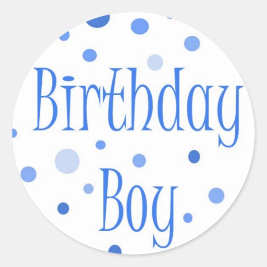 Birthday Boy Ronde Sticker (Voorkant)