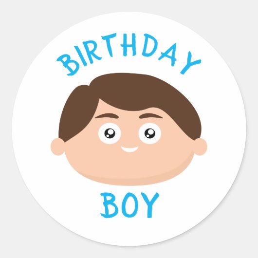 Birthday Boy Ronde Sticker (Voorkant)