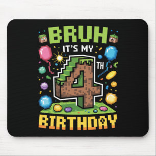 Birthday Boy Shirt Bruh Het is mijn 4e verjaardag Muismat