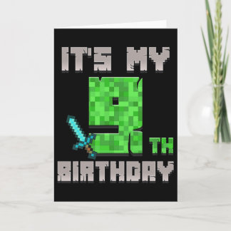Birthday Boy Shirt Het is mijn 9e verjaardag Gamer Kaart