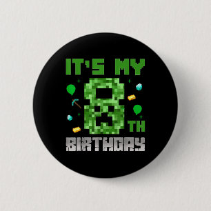 Birthday Boy Shirt is mijn 8e verjaardag videogame Ronde Button 5,7 Cm