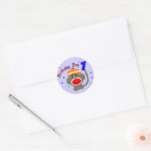 Birthday BOY Sock apen 1 jaar oud Ronde Sticker (Envelop)