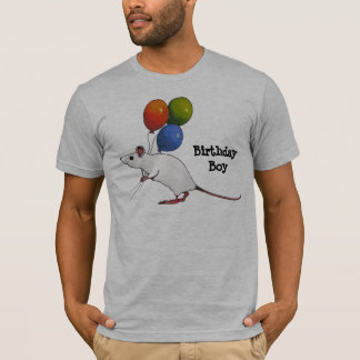 Birthday Boy: Stomme muis met ballonnen: Kunst T-shirt