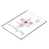 Birthday Boy Teddy Bear Holding een ballon Notitieboek (Linkerzijde)