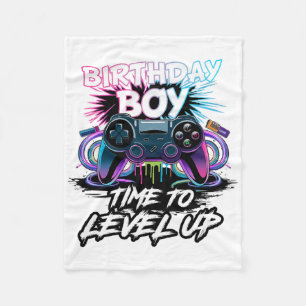 Birthday Boy Tijd om het niveau van de videogame v Fleece Deken