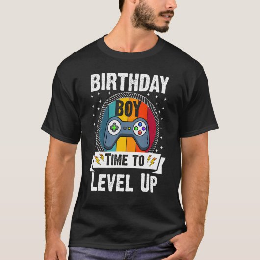 Birthday Boy Tijd om VideoGame Birthday op te waar T-shirt (Voorkant)